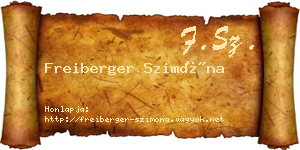 Freiberger Szimóna névjegykártya